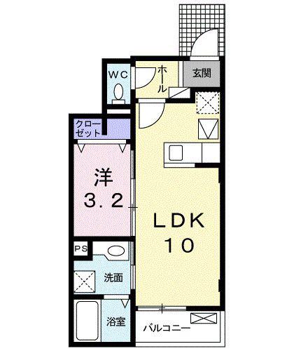 アビテ深大寺(1LDK/1階)の間取り写真