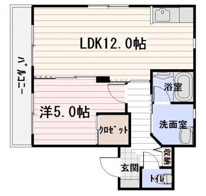 ミルキーウェイ 5(1LDK/2階)の間取り写真