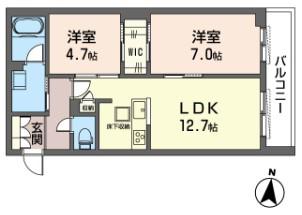 リラフォート・グリーンワン(2LDK/1階)の間取り写真