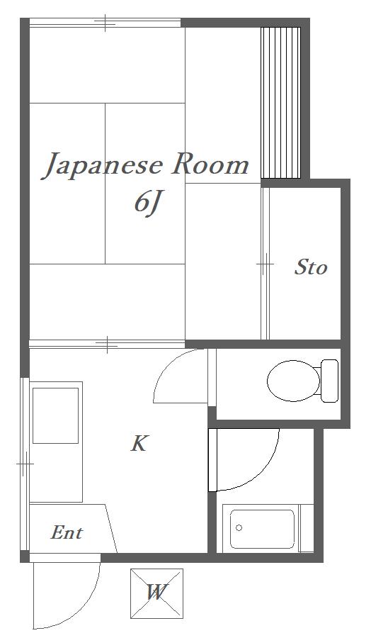 中根岸荘(1K/2階)の間取り写真