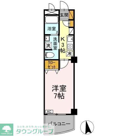 GOTOII(1K/9階)の間取り写真
