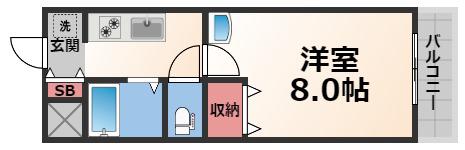 ブルーメンハウス(1K/2階)の間取り写真