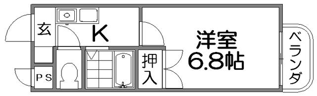 シャルマンM卓暁(1K/2階)の間取り写真