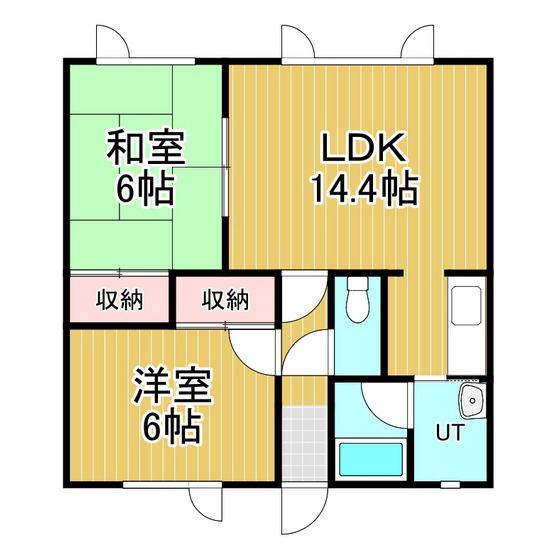 メゾンM-2(2LDK/1階)の間取り写真