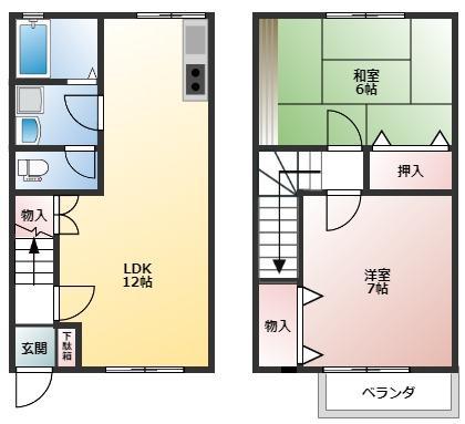 ベラM&M(2LDK/1階)の間取り写真