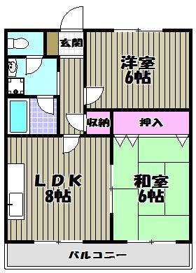アミューレット光明池(2LDK/2階)の間取り写真