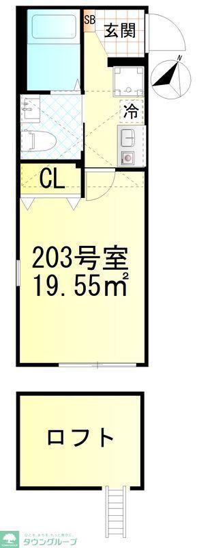 元住吉6世帯(1K/2階)の間取り写真
