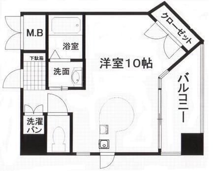 カレントハウス(ワンルーム/4階)の間取り写真