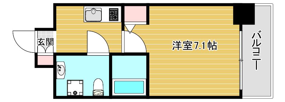 TOYOTOMI STAY PREMIUM 難波桜川(1K/4階)の間取り写真