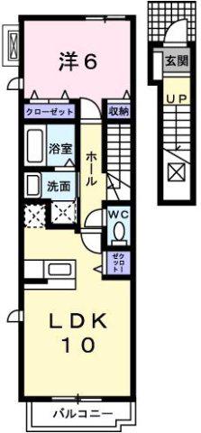 フランカルム(1LDK/2階)の間取り写真