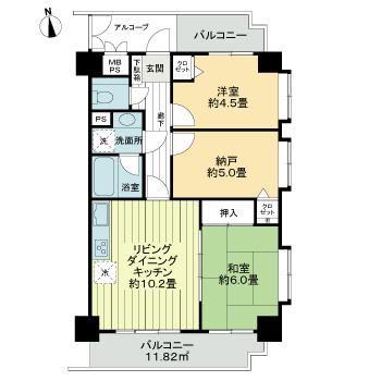 ライオンズガーデン東浦和(2SLDK/4階)の間取り写真