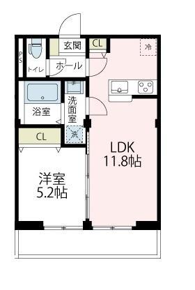 ルミヌ・シャンブル(1LDK/3階)の間取り写真