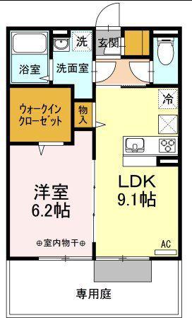LUCE SERENOルーチェセレノ(1LDK/1階)の間取り写真
