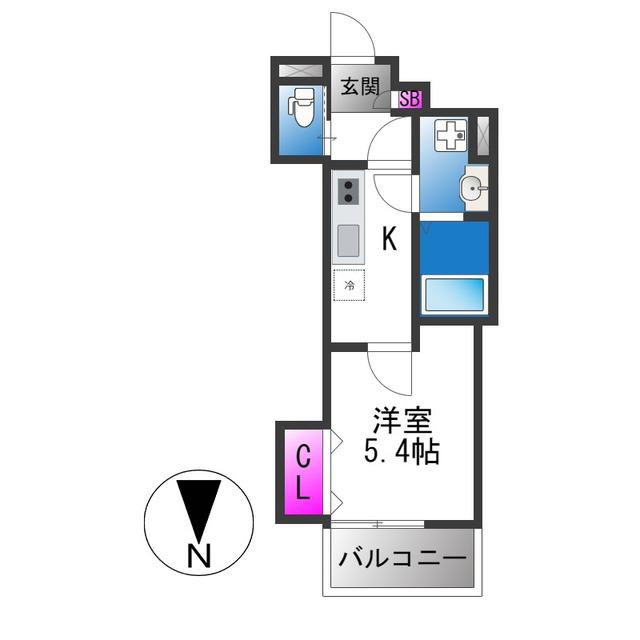 西今川共同(1K/3階)の間取り写真
