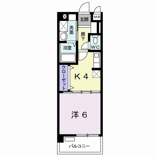 CROSS STORIA(1K/2階)の間取り写真