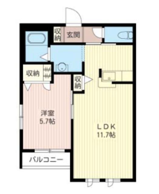 アール・I(1LDK/2階)の間取り写真