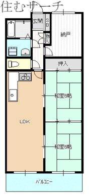 グランドメゾン四日市(2SLDK/7階)の間取り写真