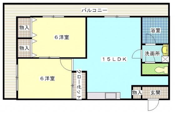 公園通大須賀(2LDK/6階)の間取り写真