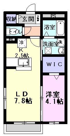 メゾン・ド・フィカーサ(1LDK/2階)の間取り写真