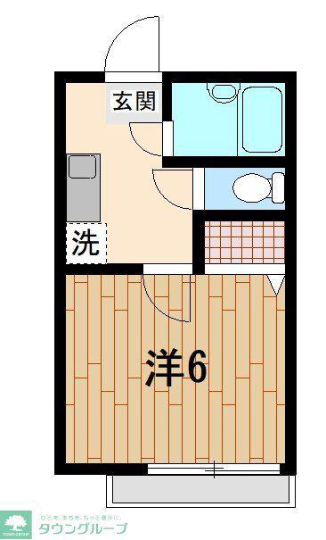 ルナパーク(1K/2階)の間取り写真