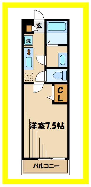 リブリ・川崎溝の口(1K/3階)の間取り写真