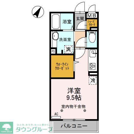 ロイジェントパークス レイクタウン III F(ワンルーム/3階)の間取り写真