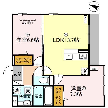 パサログランデ上野芝(2LDK/3階)の間取り写真