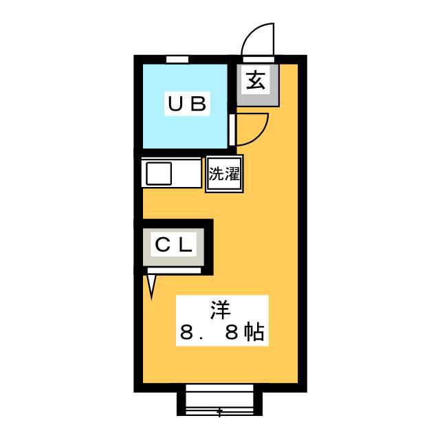 一麦社アパートメント(ワンルーム/1階)の間取り写真
