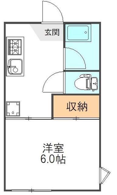 秀政ハイツ(1K/2階)の間取り写真