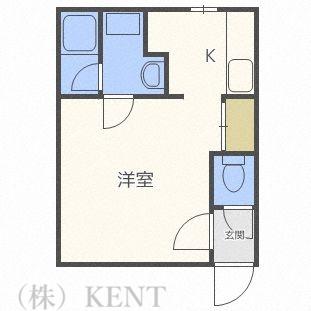 JPコート二十四軒(1K/3階)の間取り写真