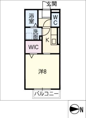 AMBIENT B棟(1K/2階)の間取り写真