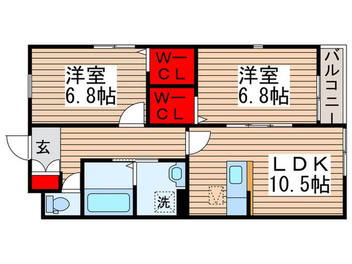 アピアーズ(2LDK/1階)の間取り写真