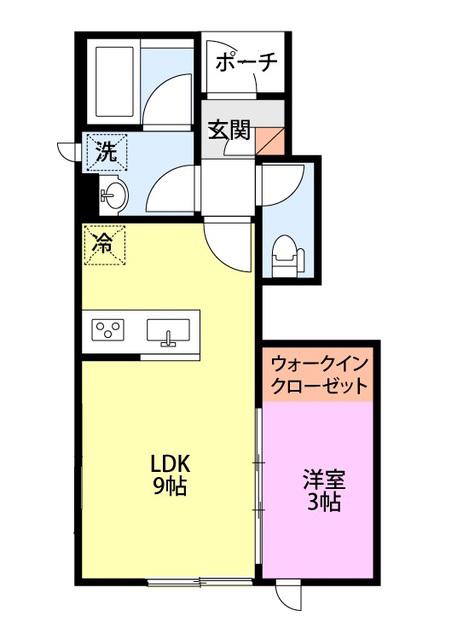 CIEL TERAO(1LDK/1階)の間取り写真