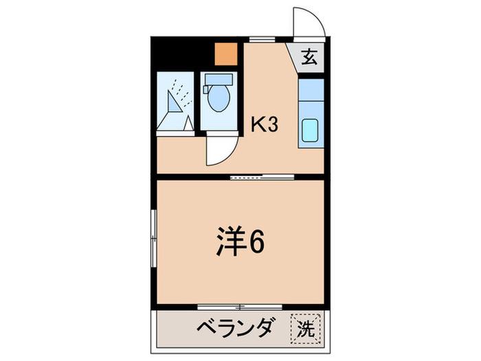グリーンヒル大岡山(1K/1階)の間取り写真