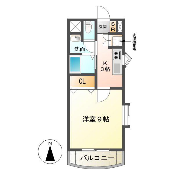 マンション芸濃(1K/3階)の間取り写真