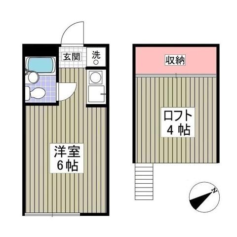 フレシール(ワンルーム/2階)の間取り写真
