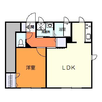 スプリングハーモニー(1LDK/1階)の間取り写真