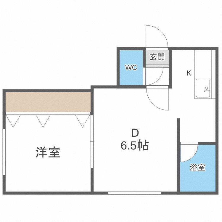 アクアガーデン(1DK/2階)の間取り写真