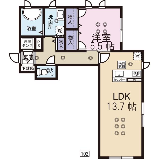 CIEL ETOILE(1LDK/1階)の間取り写真