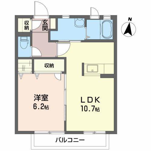 リバーハイツII(1LDK/2階)の間取り写真