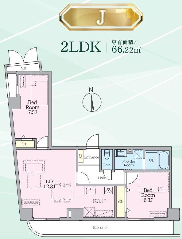 目黒ミシェルヨコマエ(2LDK/6階)の間取り写真