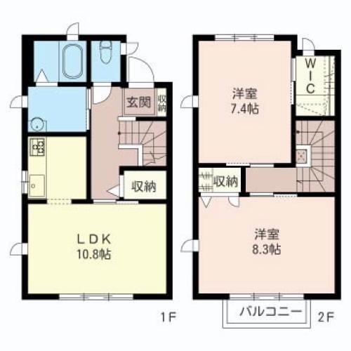 LA CASA MIA II(2LDK/1階)の間取り写真