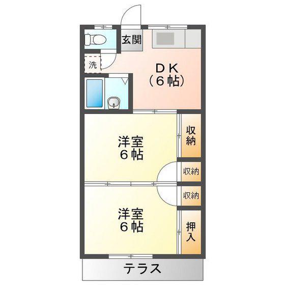 コーポ小林(2DK/1階)の間取り写真