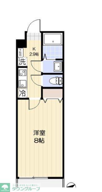 エクセラン東浦和(1K/4階)の間取り写真