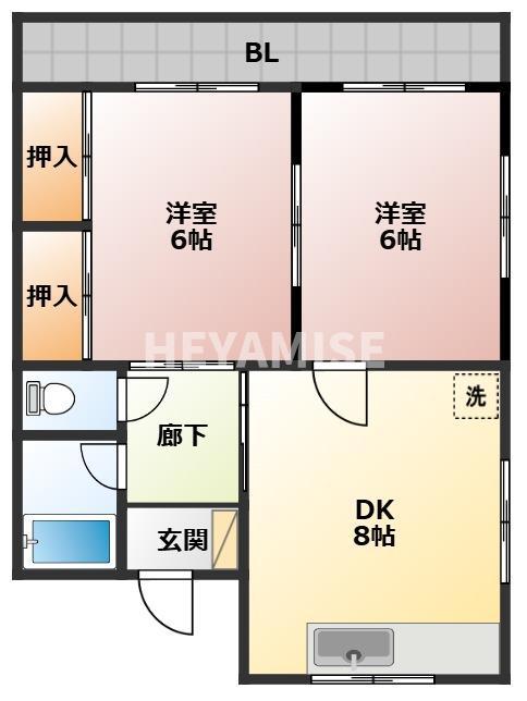 エクセル東長崎(2DK/4階)の間取り写真
