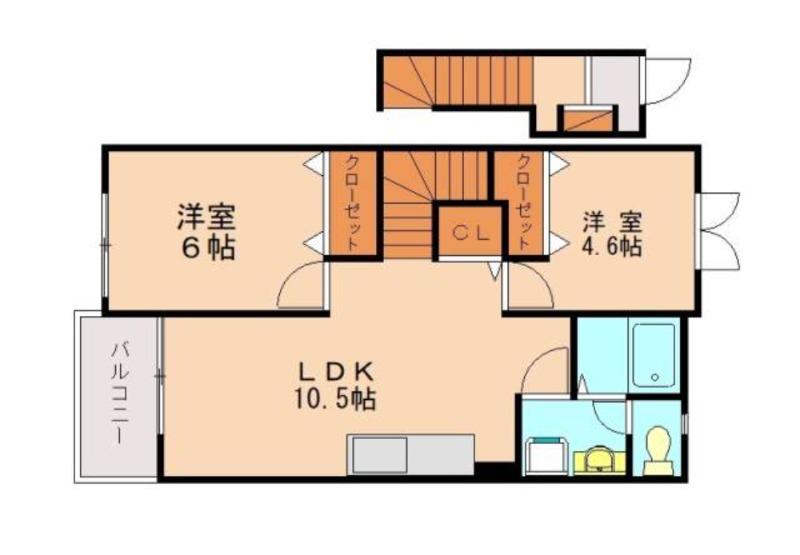 サンセールHN II(2LDK/2階)の間取り写真