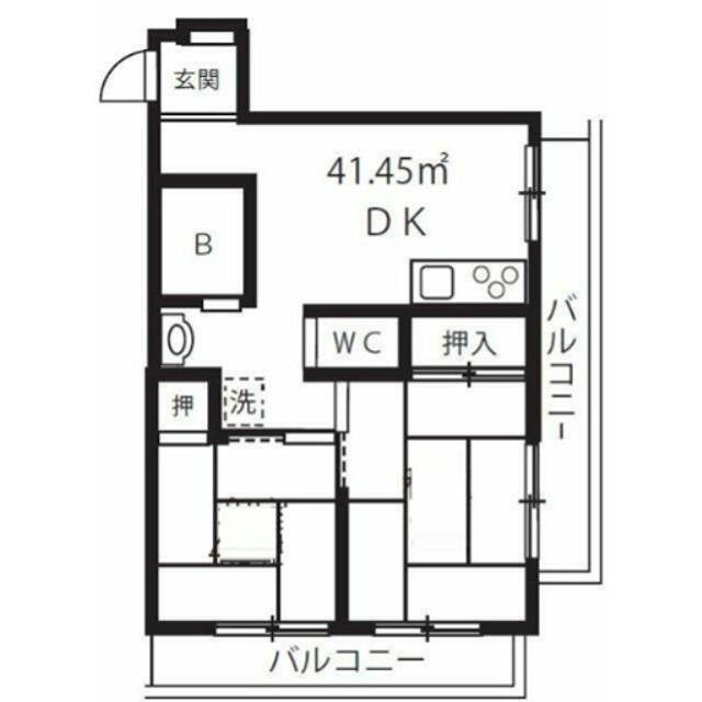 パークサイド南大井(2DK/3階)の間取り写真