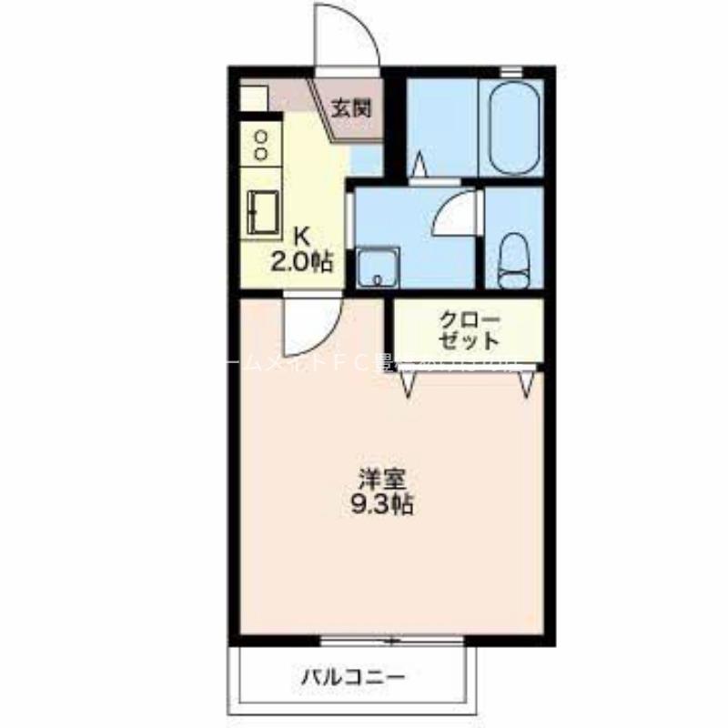 マイウェイディアス21 B棟(1K/2階)の間取り写真