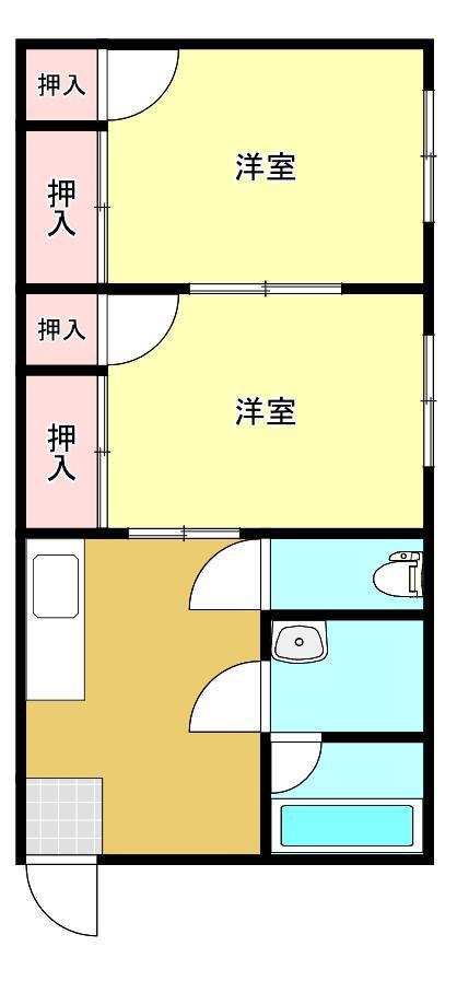 メゾンエスポワール(2DK/5階)の間取り写真