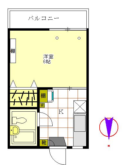 ハイツパレット(1K/2階)の間取り写真